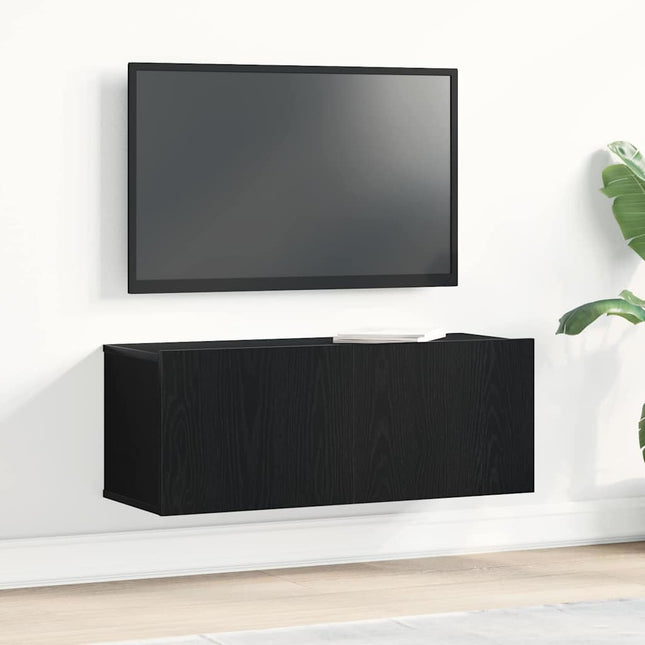 Meubles TV Chêne noir 80 x 30 x 30 cm Bois d'ingénierie