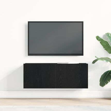 Meubles TV Chêne noir 80 x 30 x 30 cm Bois d'ingénierie