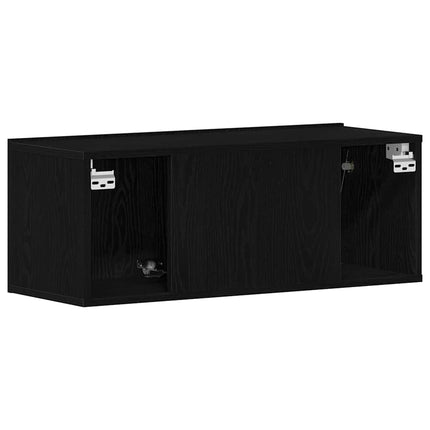 Meubles TV Chêne noir 80 x 30 x 30 cm Bois d'ingénierie