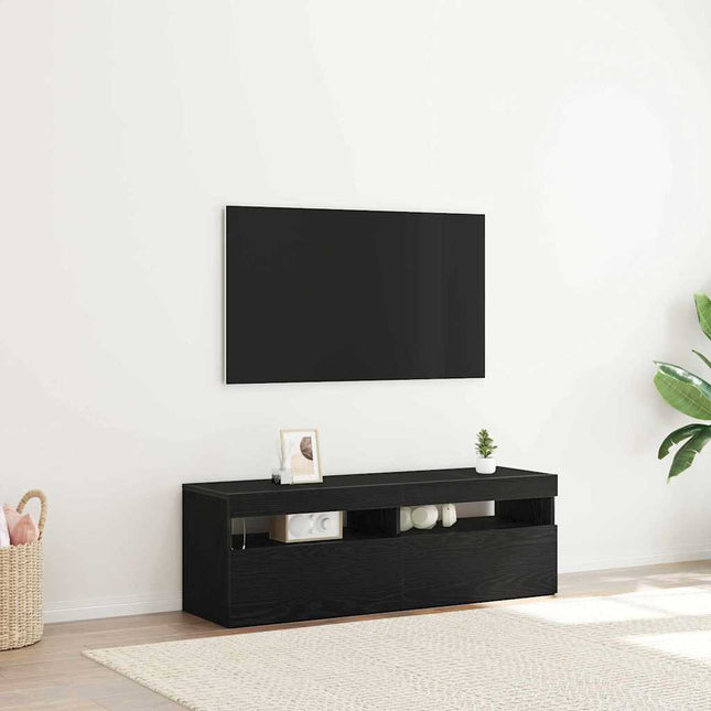 Meuble TV Noir 120 x 35 x 40 cm Bois d'ingénierie
