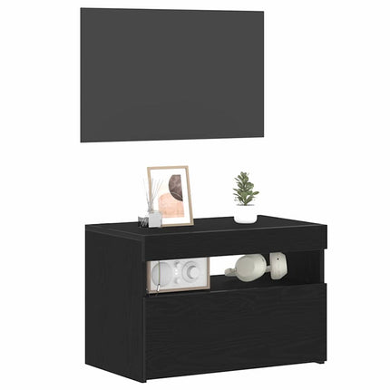 Meuble TV 2 pcs Noir 60 x 35 x 40 cm Bois d'ingénierie