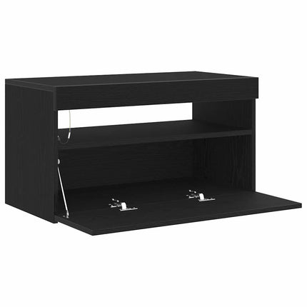 Meuble TV 2 pcs Noir 75 x 35 x 40 cm Bois d'ingénierie