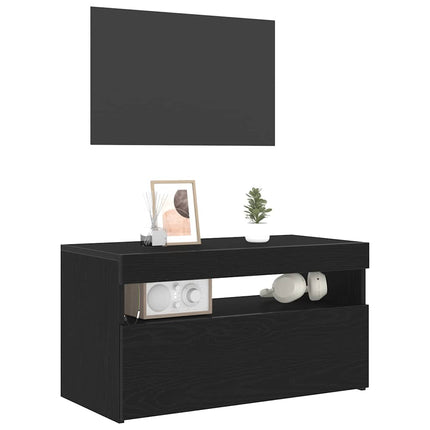 Meuble TV 2 pcs Noir 75 x 35 x 40 cm Bois d'ingénierie