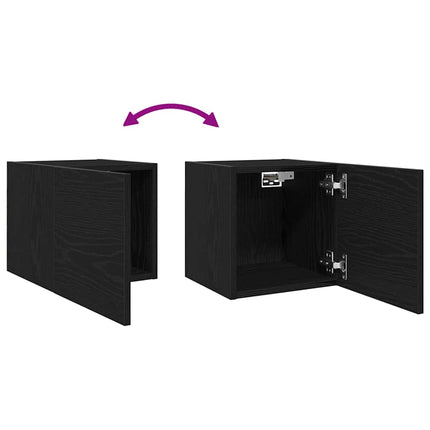 Meuble TV Chêne noir 30,5 x 30 x 30 cm Bois d'ingénierie