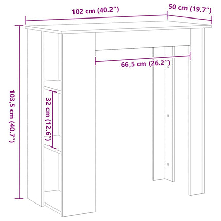 Table de bar Chêne noir 102 x 50 x 103,5 cm Bois d'ingénierie