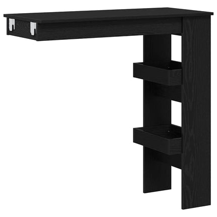 Table De Bar Murale Avec Étagère 102 X 45 X 103,5 Cm Chêne noir