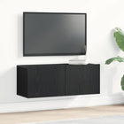 Meuble TV 2 pcs Chêne noir 80 x 30 x 30 cm Bois d'ingénierie