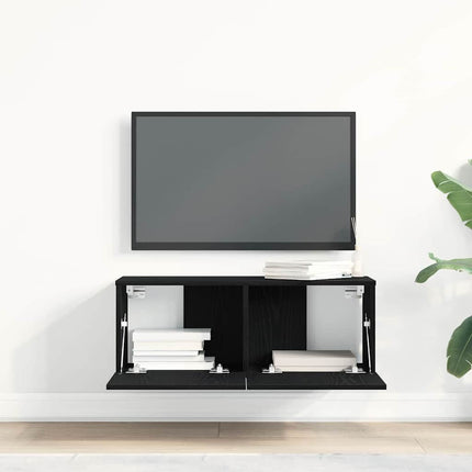 Meuble TV 2 pcs Chêne noir 80 x 30 x 30 cm Bois d'ingénierie
