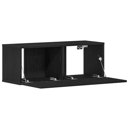 Meuble TV 2 pcs Chêne noir 80 x 30 x 30 cm Bois d'ingénierie