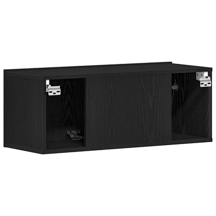 Meuble TV 2 pcs Chêne noir 80 x 30 x 30 cm Bois d'ingénierie