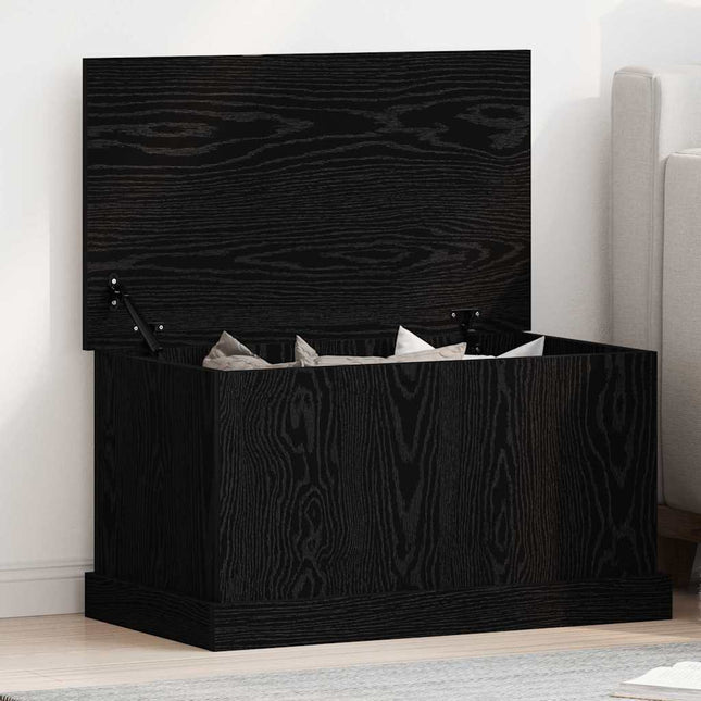 Boîte de Rangement Chêne noir 70 x 40 x 28 cm Bois d'ingénierie