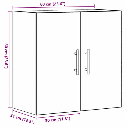 Meuble mural Chêne noir 60 x 31 x 70 cm Bois d'ingénierie