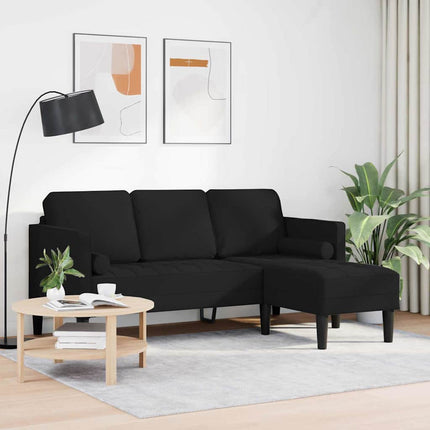 Ensemble de Canapés Noir 173 x 131 x 67 cm tissu