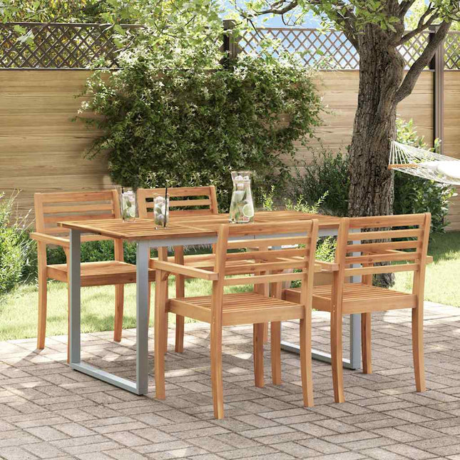 Table de jardin pour repas Gris 140 x 80 x 75 cm