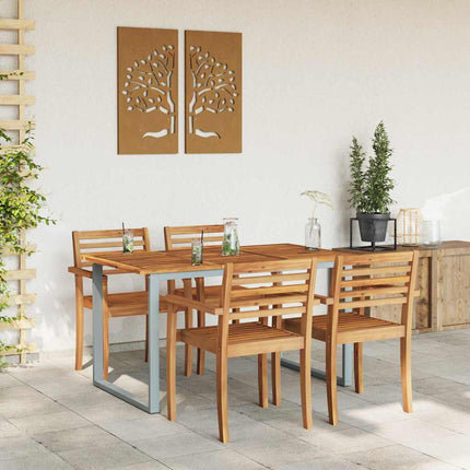 Table de jardin pour repas Gris 140 x 80 x 75 cm