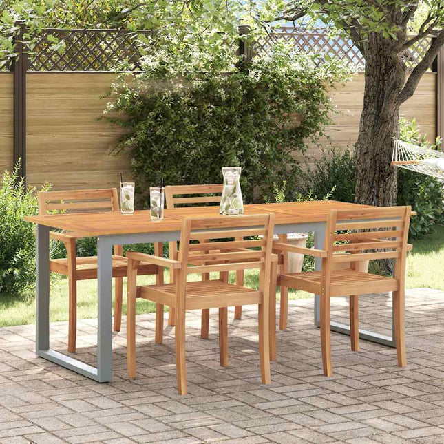 Table de jardin pour repas Gris 160 x 80 x 75 cm