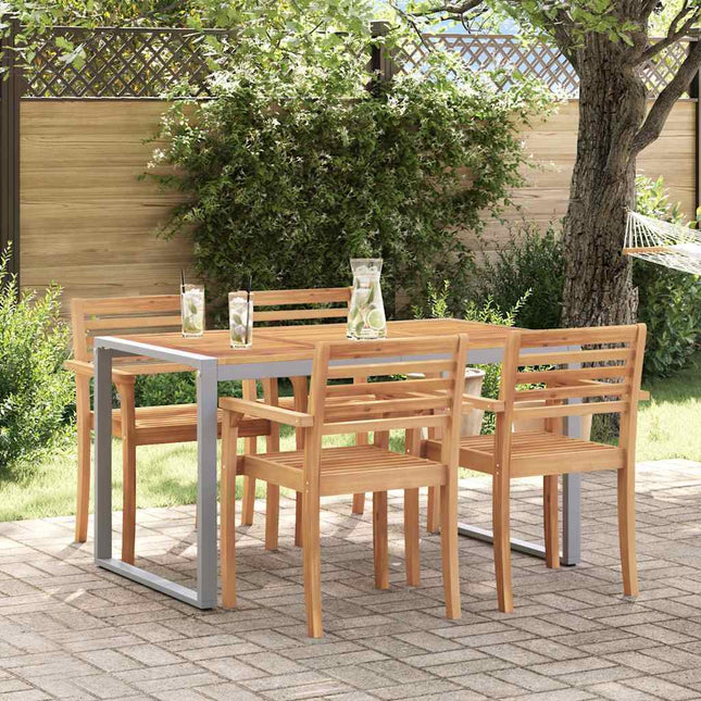 Table de jardin pour repas Gris 140 x 80 x 75 cm
