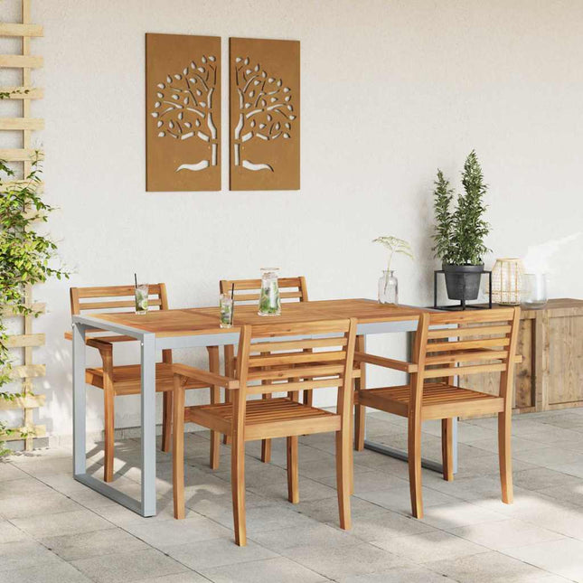 Table de jardin pour repas Gris 160 x 80 x 75 cm