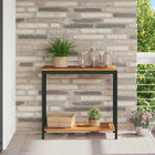 Table de jardin avec stockage Naturel et noir 80 x 35 x 75 cm