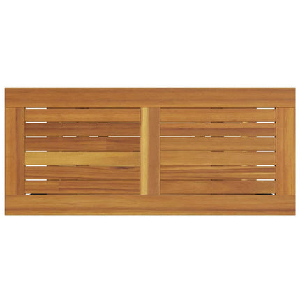 Table de jardin avec stockage Naturel et noir 80 x 35 x 75 cm