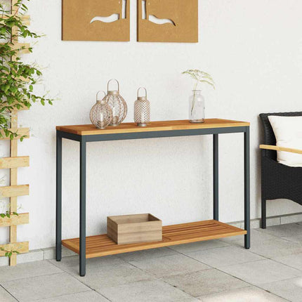 Table de jardin avec stockage Naturel et noir 110 x 35 x 75 cm
