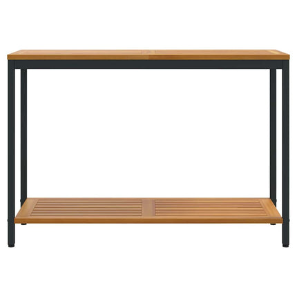 Table de jardin avec stockage Naturel et noir 110 x 35 x 75 cm