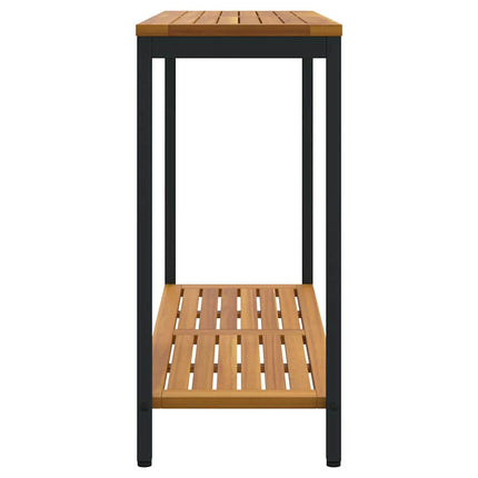 Table de jardin avec stockage Naturel et noir 110 x 35 x 75 cm