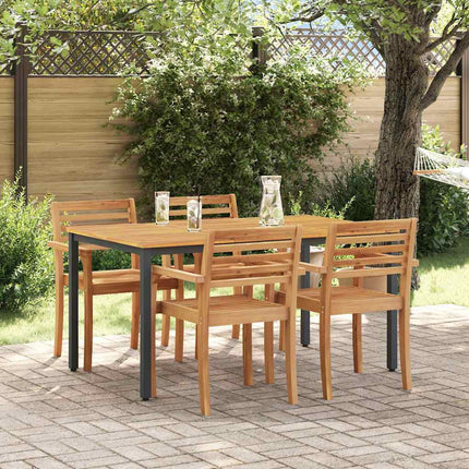 Tables de jardin Naturel et noir 150 x 90 x 75 cm