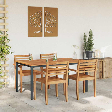 Tables de jardin Naturel et noir 150 x 90 x 75 cm
