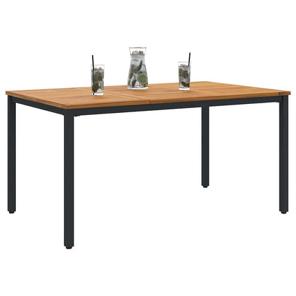 Tables de jardin Naturel et noir 150 x 90 x 75 cm