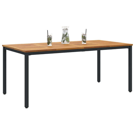 Tables de jardin Naturel et noir 180 x 90 x 75 cm