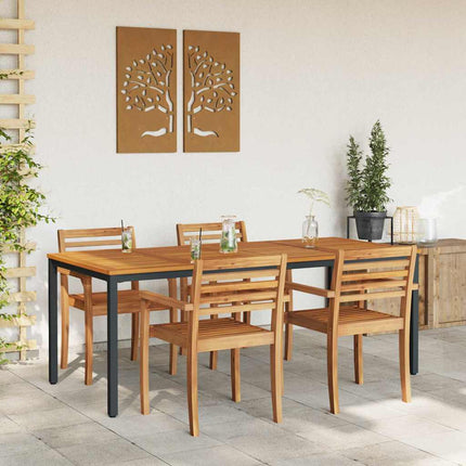 Tables de jardin Naturel et noir 200 x 90 x 75 cm