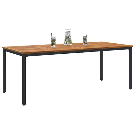 Tables de jardin Naturel et noir 200 x 90 x 75 cm