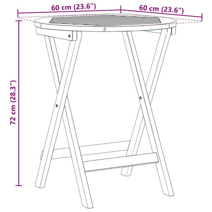 Table de jardin pliante Naturel 60 x 60 x 72 cm