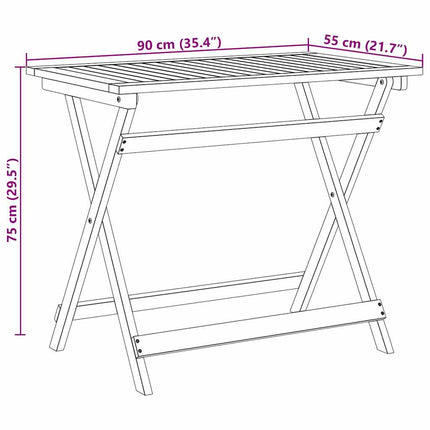 Table de Jardin Marron 90 x 55 x 75 cm Bois d'acacia massif