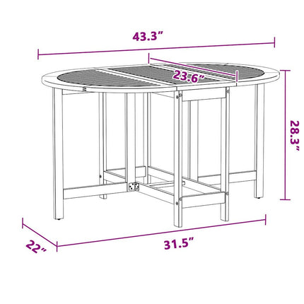 Table de Jardin Marron 110 x 60 x 72 cm Bois d'acacia massif