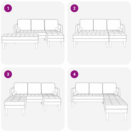 Ensemble de Canapés 2 pcs Gris foncé 173 x 131 x 67 cm Velours