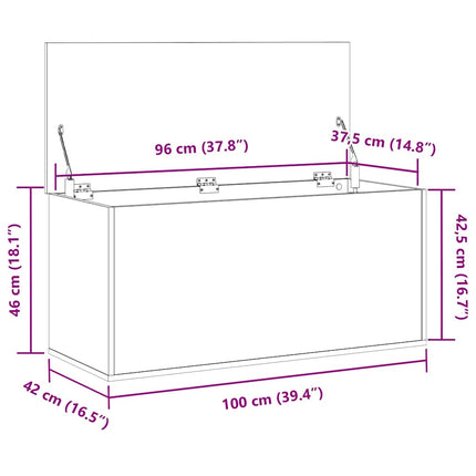 Boîte de Rangement avec stockage Chêne noir 100 x 42 x 46 cm