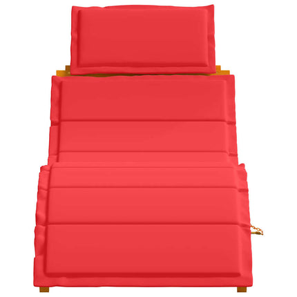 Chaise longue 2 pcs Rouge 184 x 55 x 64cm Bois d'acacia massif