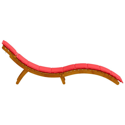 Chaise longue 2 pcs Rouge 184 x 55 x 64cm Bois d'acacia massif