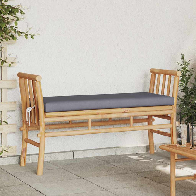 Banc de jardin avec coussin Marron 110 x 38 x 65cm Bambou