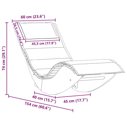 Transat 2 Pcs Marron 60 X 154 X 74 Cm Bois D'acacia Massif Crème