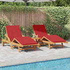 Transat 2 Pcs 200 X 67 X 84Cm Bois D'acacia Massif Rouge 2x chaise longue