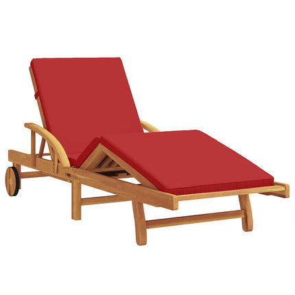 Transat 3 Pcs 40 X 40 X 40Cm Bois D'acacia Massif Rouge 2x chaise longue + table