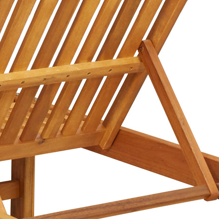 Transat 2-personne Marron 125 x 200 x 84cm Bois d'acacia massif