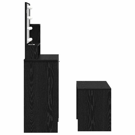 Ensemble de Coiffeuse avec tiroir Chêne noir 86.5 x 35 x 136 cm