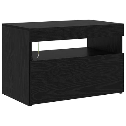 Meubles TV avec Lumières LED 2 pcs Chêne noir Large