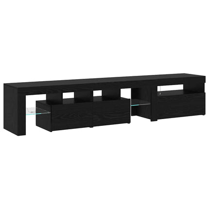 Meubles TV avec Lumières LED 2 pcs Chêne noir Large