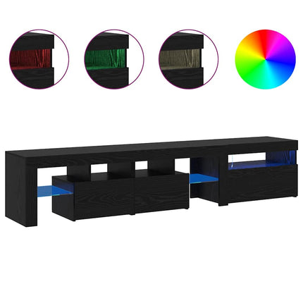 Meubles TV avec Lumières LED 2 pcs Chêne noir Large