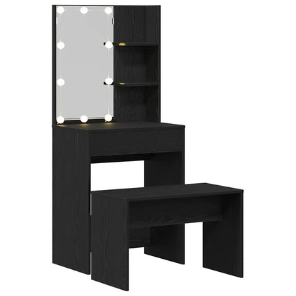 Ensemble de Coiffeuse avec tiroir Chêne noir 60 x 40 x 140 cm